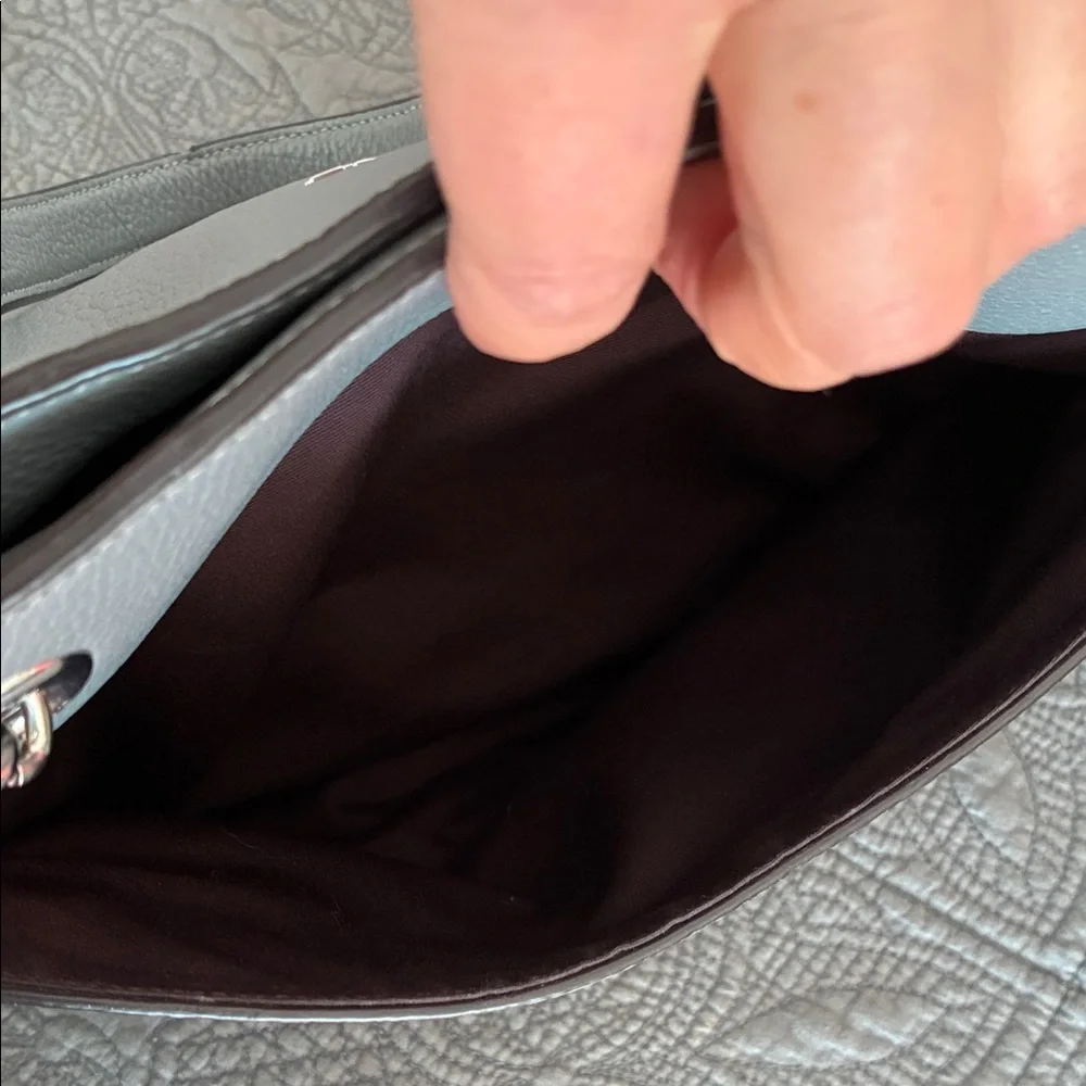 Coach Blue/ grey Leather Tote Bag w/ dustbag